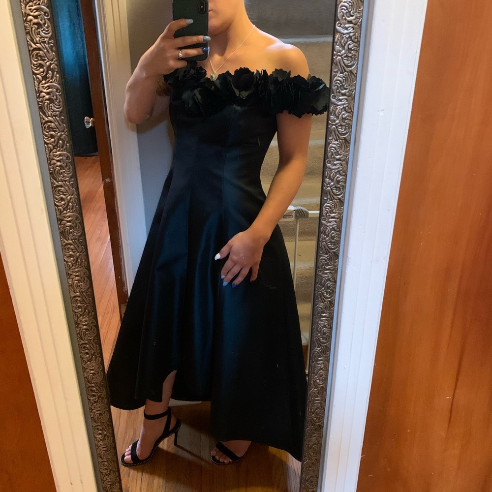 Off-the-shoulder A-line Cocktail Dress Dark Teal